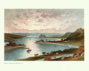 United Kingdom Prints: The River Clyde from Dalnotter Hill, Scotland, 19th Century