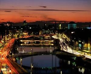 Images Dated 13th April 2016: River Liffey, Dublin, County Dublin, Ireland, Four Courts In The Distance