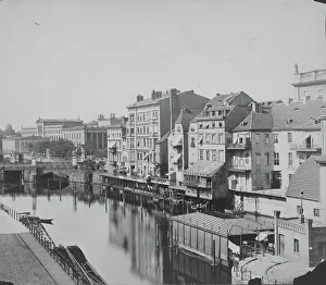 Prints of A view of the River Spree and Freedom Castle in Berlin, 1880-1890. (Photo by Frederic Lewis/Archive Photos/Getty Images) Urban Echoes of America’s Golden Age: River Spree In Berlin