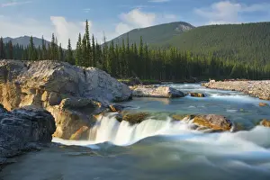 River and waterfall in morning light