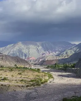Riverbed Prints: Riverbed of the Purmamarca and Cerro de los Siete Colores or Hill of Seven Colors in Purmamarca