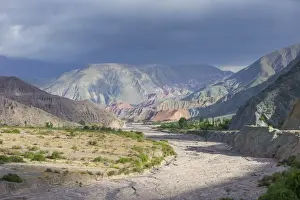Riverbed Prints: Riverbed of the Purmamarca and Cerro de los Siete Colores or Hill of Seven Colors in Purmamarca