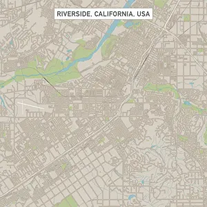 Riverside Prints: Riverside California US City Street Map