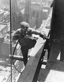 Riveter Prints: Riveter On Skyscraper