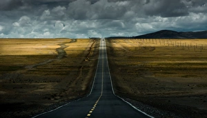 Images Dated 3rd July 2012: Road cut through grassland in Tibet