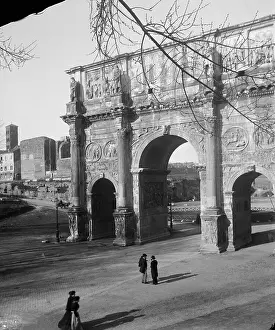Sightseeing Prints: Road to Forum Passing Arch of Constantine