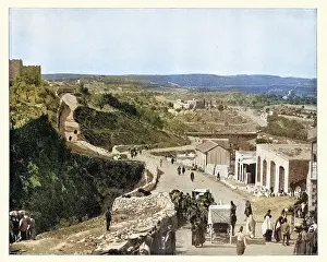 The road from Jerusalem to Bethlehem, Vintage photograph 19th Century