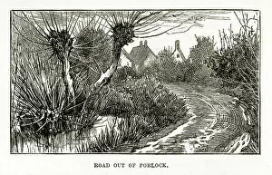 Images Dated 13th April 2018: Road Out of Porlock, Exmoor, England Victorian Engraving, 1840