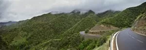 Images Dated 28th May 2014: Road winding from the forest to the valley of Vallehermoso, La Gomera, Canary Islands, Spain