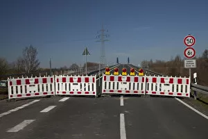 Images Dated 20th March 2011: Roadblock, Werne-Stockum, Ruhrgebiet area, North Rhine-Westphalia, Germany, Europe