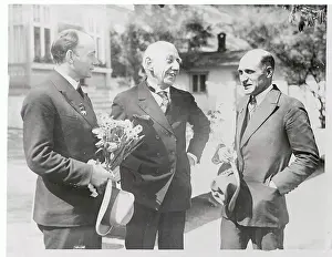 Roald Amundsen Standing with Friends