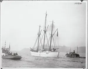Seattle Prints: Roald Amundsen's Ship Leaving Harbor