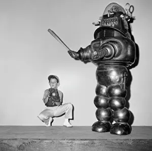 Robot Prints: Robbie The Robot Playing Baseball