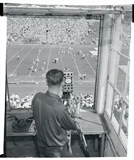 Lawrence Prints: Robert Bacon Recording a Football Game