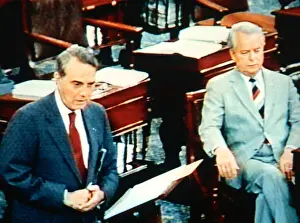 Congress Prints: Robert Byrd and Robert Dole in Senate Chambers