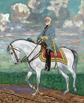 Robert E. Lee Astride Horse -- Painting