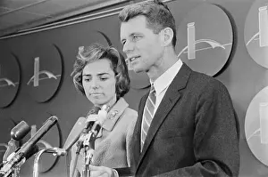 Robert And Ethel Kennedy At Airport