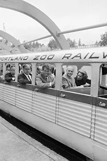 Robert and Ethel Kennedy With Friends Riding on Zoo Tour Train