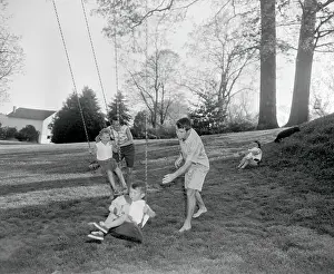 Robert and Ethel Kennedy Outdoors with Children