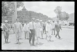 Robert and Ethel Kennedy Walking With Others on Indonesian Tour
