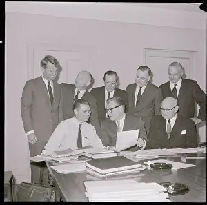 Jacob K Prints: Robert F. Kennedy Attending a Meeting With Colleagues