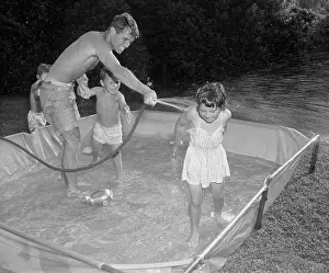 Mclean Prints: Robert F. Kennedy and Children at Outdoor Pool