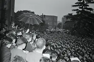 Robert F. Kennedy Giving Speech to Massive Crowd