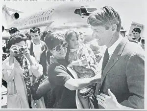 Robert F. Kennedy Greeting Supporters at Airport