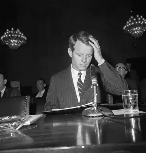 Robert F. Kennedy Pausing During Gun Control Hearing