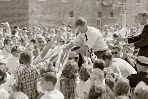 Robert F. Kennedy Reaching to Shake Hands in Crowd