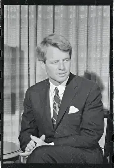 Robert F. Kennedy Relaxing During Press Meeting