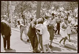 Robert F. Kennedy Being Rushed by Admirers