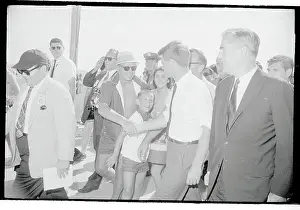 Robert F. Kennedy Shaking Hand of Citizen