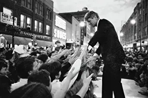1968 Us Presidential Election Prints: Robert F. Kennedy Shaking Hands Atop Car in Business District