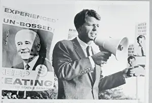 Rochester Prints: Robert F. Kennedy Speaking Through Bullhorn