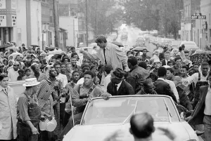 Omaha Prints: Robert F. Kennedy Standing in Motorcade