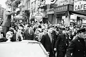 Robert F. Kennedy Standing in Motorcade