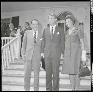 Pearl Prints: Robert F. Kennedy Standing with Robert F. Wagner and Ethel Kennedy