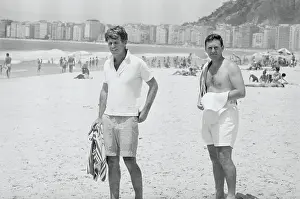 Robert F. Kennedy Strolling Beach for Relaxation
