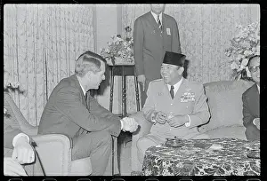 Sukarno Prints: Robert F. Kennedy Talking With Achmed Sukarno