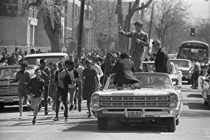 Automobile Prints: Robert F. Kennedy Waving From Motorcade