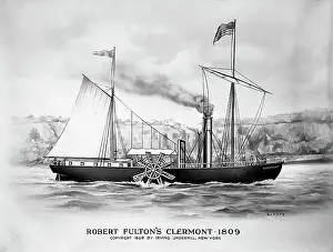 Paddleboat Prints: Robert Fulton's Clermont by Irving Underhill