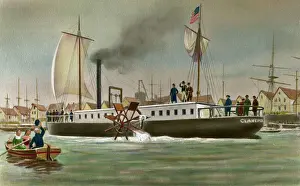 Robert Fulton's Ship on River