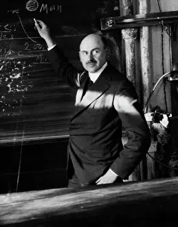 Robert Goddard At Chalkboard