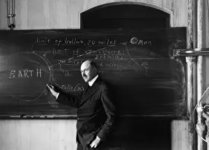 Classroom Prints: Robert Goddard Teaching at Blackboard