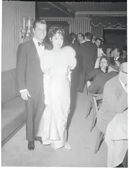 Robert Goulet and Carol Lawrence Posing at nightclub