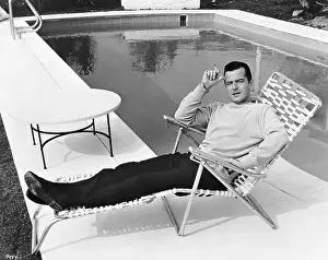 Robert Goulet Relaxing By Swimming Pool
