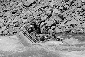 Robert Kennedy and His Friends Riding in Raft