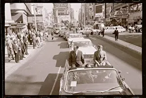 Hubert H Prints: Robert Kennedy and Hubert Humphrey Riding in a Car