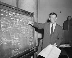 Robert Kennedy Pointing to Blackboard
